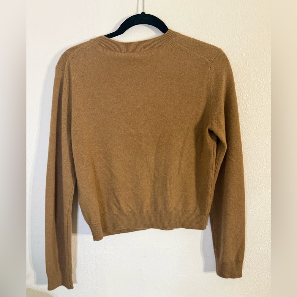 Aritzia V-Neck Sweater in Warm Camel - Picture 6 of 9
